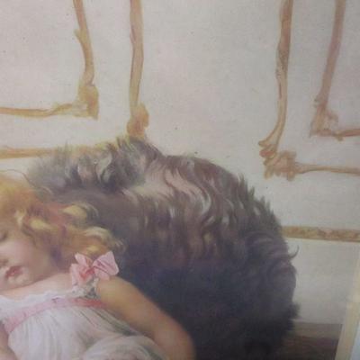 Lot 39 - Child Sleeping With Dog Picture