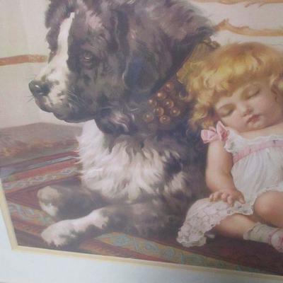 Lot 39 - Child Sleeping With Dog Picture