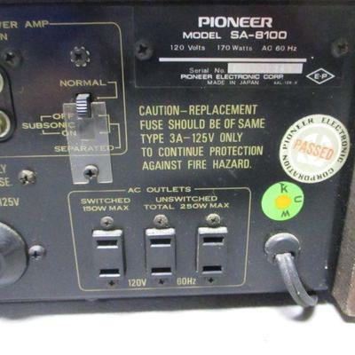 Lot 45 - Pioneer Stereo Amplifier Model SA-8100