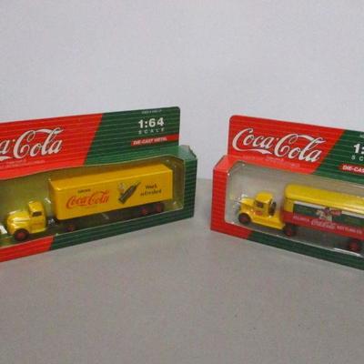 Lot 27 - Coca-Cola Die Cast Metal Trucks Scale 1:64