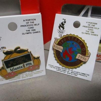 Lot 28 - Coca-Cola 1996 Atlanta Olympic Games Diecast Trucks & Pins