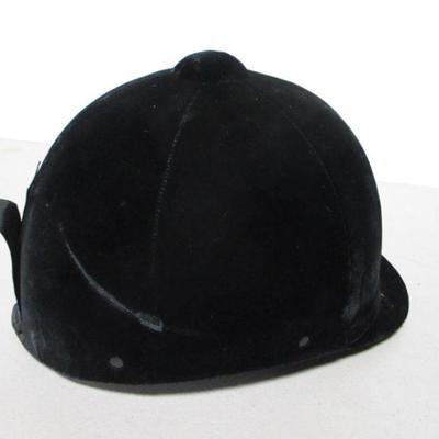 Lot 53 - Equestrian Riding Helmet Felted Black Hat Cap