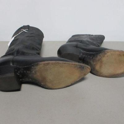 Lot 55 - Tony Lama Men's Black Leather Western Cowboy Boots 