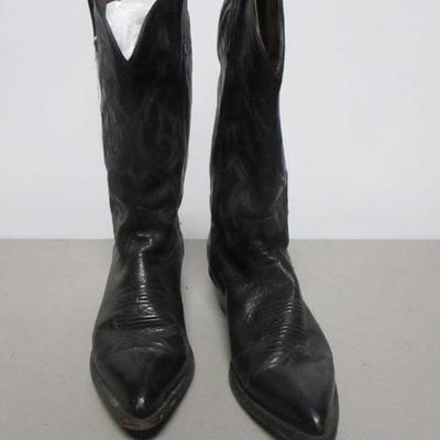 Lot 55 - Tony Lama Men's Black Leather Western Cowboy Boots 