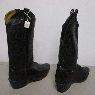 Lot 56 -  Men's Black Leather Western Cowboy Boots