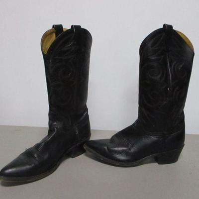 Lot 56 -  Men's Black Leather Western Cowboy Boots