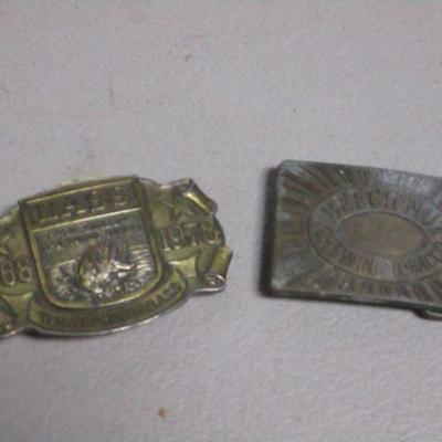 Lot 63 - Beech Nut Chewing Tobacco & Bass Anglers Belt Buckles