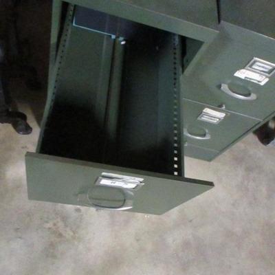 Lot 66 - A Pair Of Green File Cabinets