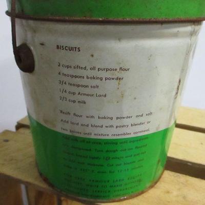 Lot 77 - Advertising Boxes Armour Lard Container & Pinto Beans bag