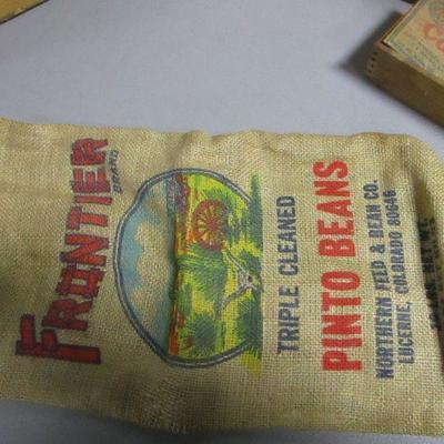 Lot 77 - Advertising Boxes Armour Lard Container & Pinto Beans bag