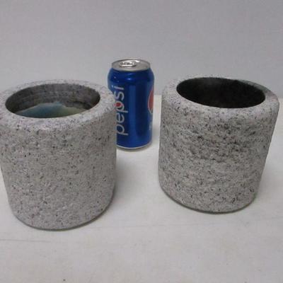 Lot 82 - Stone Candle Holders