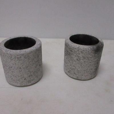 Lot 82 - Stone Candle Holders