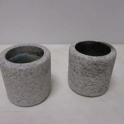 Lot 82 - Stone Candle Holders