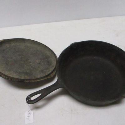 Lot 80 - Cast Iron #8 Pan With Lid Size 10 1/8