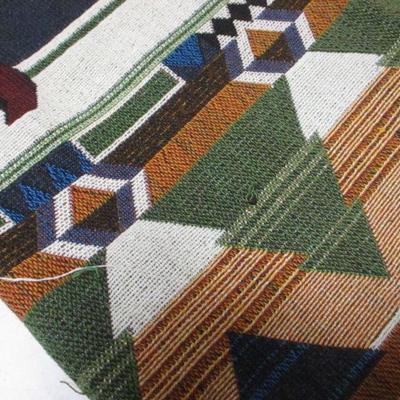 Lot 122 - Native American Style Blanket - Tepees & Canoes