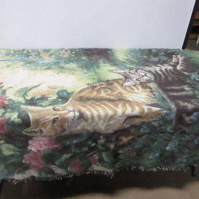 Cat/Feline Lover Tapestry/Throw Blanket by Linda Picken, 72" x 48", 1996
