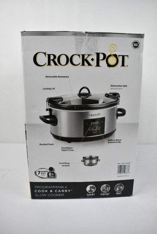 7 Quart Programmable Crock Pot, Includes Thermal Bag Tested, Works