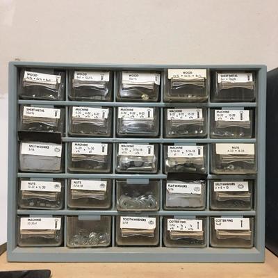 Lot 239 - Trio of Small Parts Organizers & Rolling Tray Storage