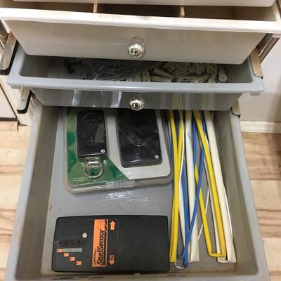 Lot 239 - Trio of Small Parts Organizers & Rolling Tray Storage