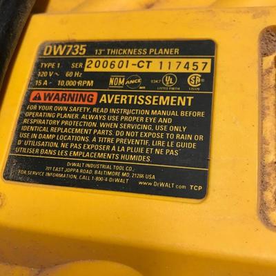 Lot 254 - DeWalt 13â€ Planer with Table