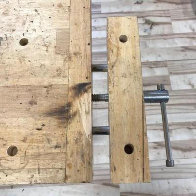 Lot 258 - WhiteGate Work Bench with Two Wooden Vises and More