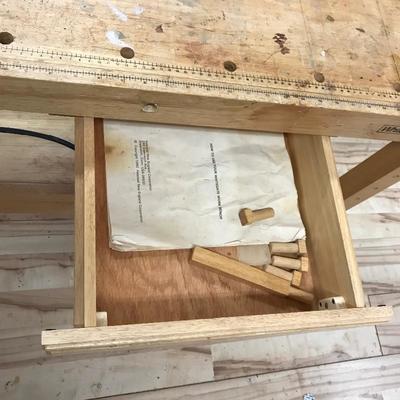 Lot 258 - WhiteGate Work Bench with Two Wooden Vises and More