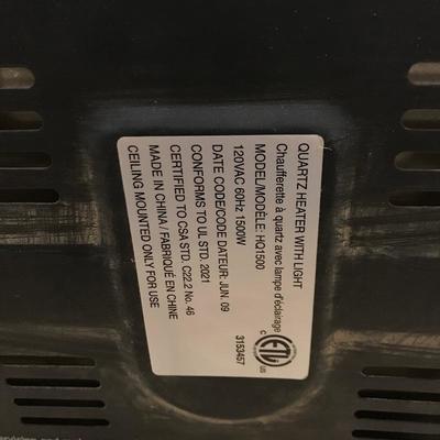 Lot 264 - Quartz Heater with Light