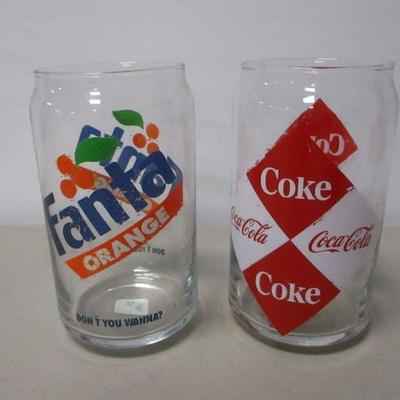 Lot 109 - Fanta Orange & Coca-Cola Glasses Can Shaped 
