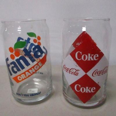 Lot 109 - Fanta Orange & Coca-Cola Glasses Can Shaped 