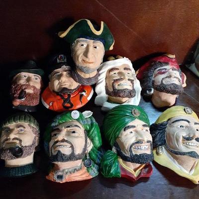 SET OF 9 PIRATE FACES