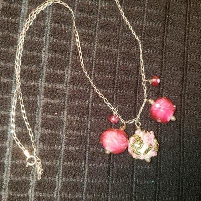 Sterling Silver Glass Bead Necklace