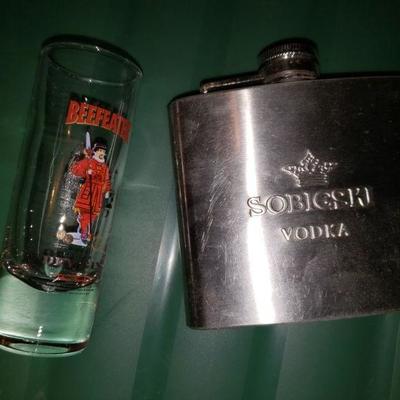 Flask and shot glass