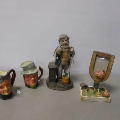 Lot 190 - Eneoco Ceramic Figure & Sterling English Characters 