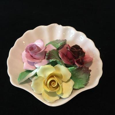 Lot 24 - Bone China Flowers and Bell