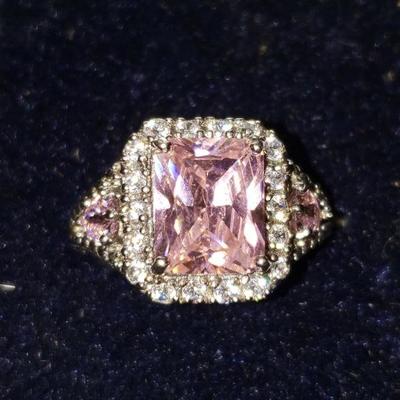 Pink Sterling silver ring size 7