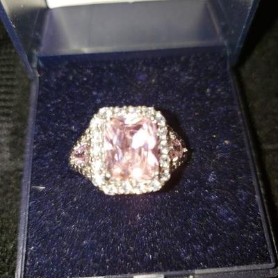 Pink Sterling silver ring size 7