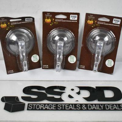 3x Suction Clamp Wreath Hangers - New