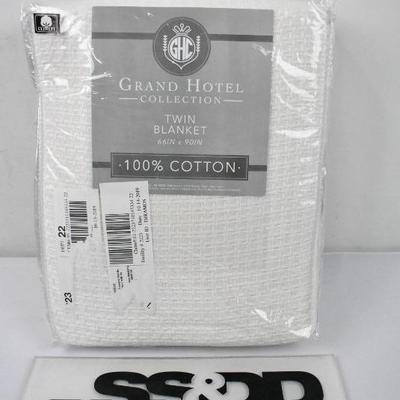 Grand Hotel Cotton Blanket, Twin Ivory - New