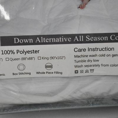 Twin Size Down Alternative All Season Comforter, White 68