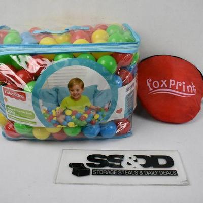 4' Basketball Ball Pit & Balls - Fisher-Price, 250 Count & Fox Play - New