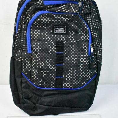 Eastsport Backpack: Black/Blue/Gray/Taupe Hexagons - New