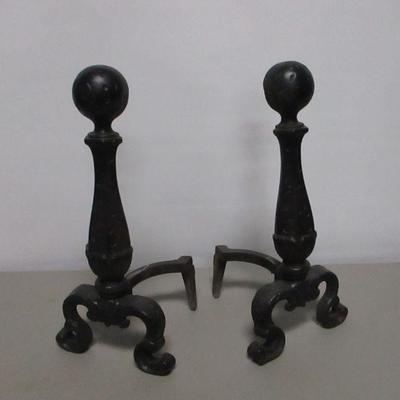 Lot 214 - Black Ball Andirons 