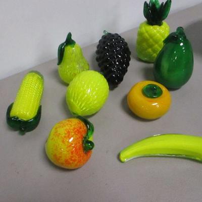 Lot 225 - Glass Fruit & Bowl