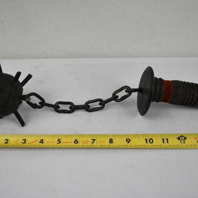 Chain Mace / Flail Decorative Weapon: Painted Wood & Metal