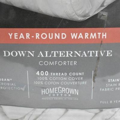 King Down Alternative Comforter, HomeGrown Cotton - New Open, $100 Retail