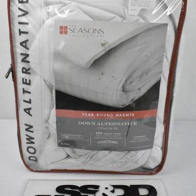 King Down Alternative Comforter, HomeGrown Cotton - New Open, $100 Retail