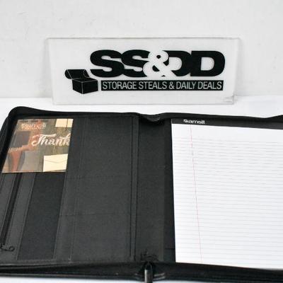 Samsill Professional Zippered Padfolio, Black - New