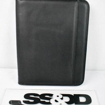 Samsill Professional Zippered Padfolio, Black - New