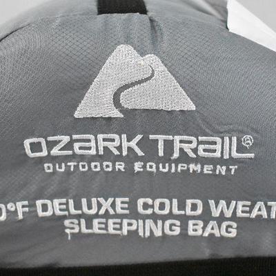 Ozark Trail Deluxe Cold Weather Sleeping Bag, Gray - New
