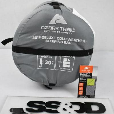 Ozark Trail Deluxe Cold Weather Sleeping Bag, Gray - New